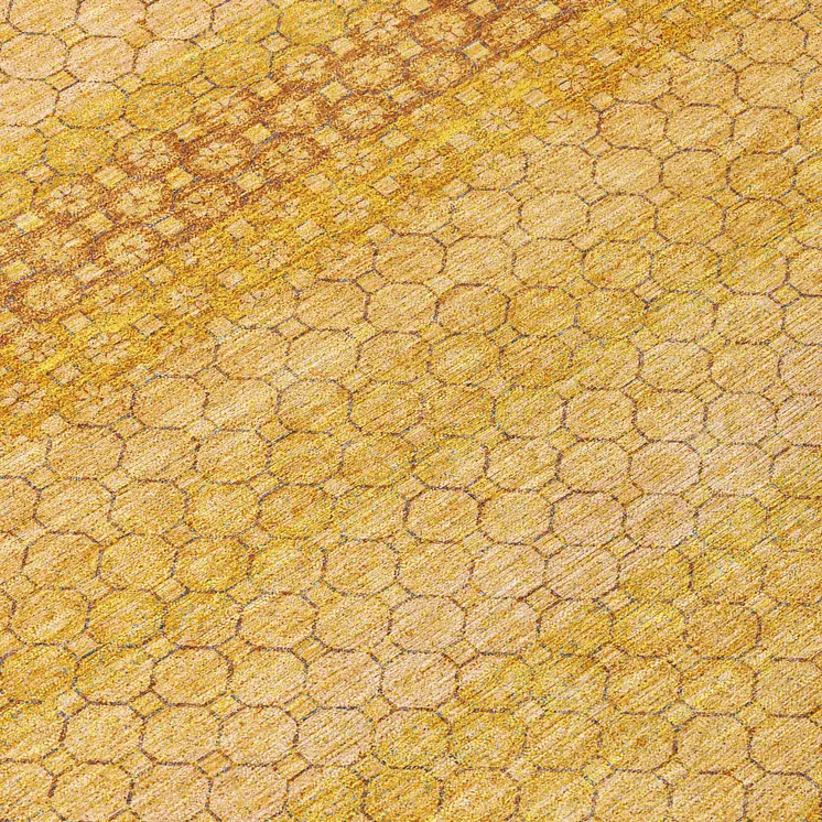 3' X 5' Wheat And Gold Striped Washable Indoor Outdoor Area Rug