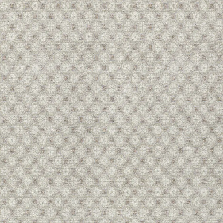 5' X 8' Beige And Ivory Floral Washable Indoor Outdoor Area Rug