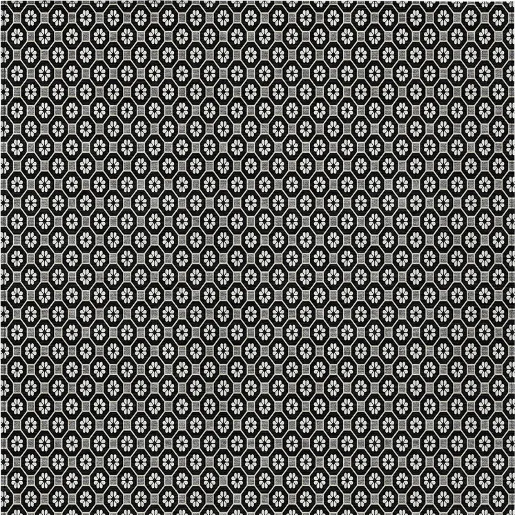 10' X 14' Black And Gray Floral Washable Indoor Outdoor Area Rug