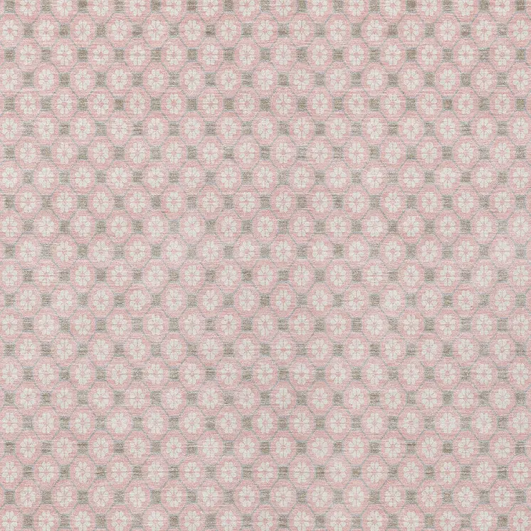 5' X 8' Pink And Ivory Floral Washable Indoor Outdoor Area Rug