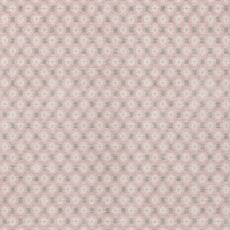 9' X 12' Pink And Ivory Floral Washable Indoor Outdoor Area Rug