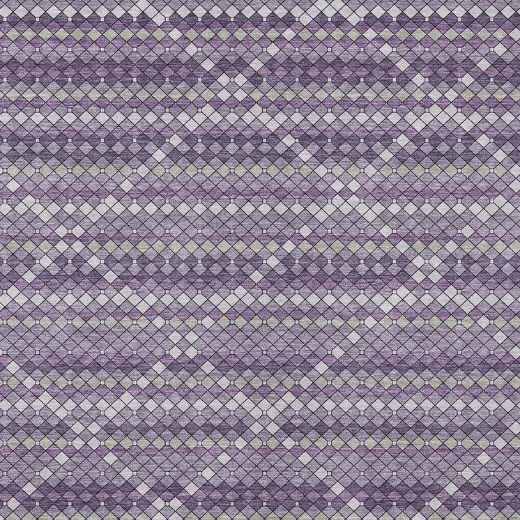 3' X 5' Purple And Lavender Geometric Washable Indoor Outdoor Area Rug