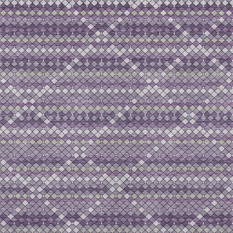 5' X 8' Purple And Lavender Geometric Washable Indoor Outdoor Area Rug