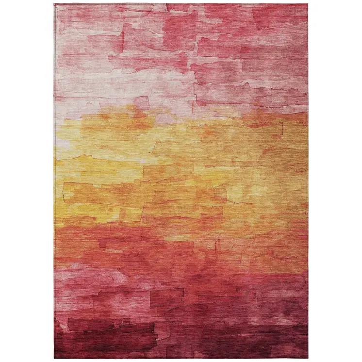 10' X 14' Blush And Pink Striped Washable Indoor Outdoor Area Rug