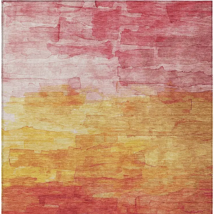 10' X 14' Blush And Pink Striped Washable Indoor Outdoor Area Rug