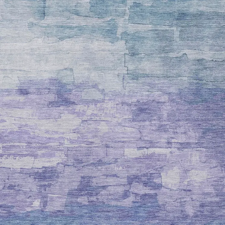 5' X 8' Denim Blue And Sky Blue Striped Washable Indoor Outdoor Area Rug