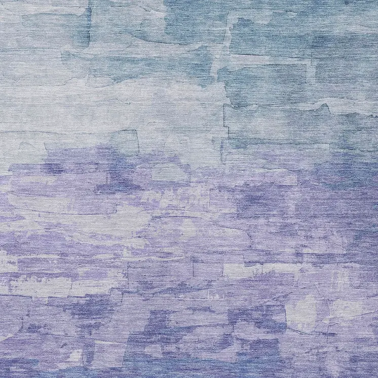 10' X 14' Denim Blue And Sky Blue Striped Washable Indoor Outdoor Area Rug