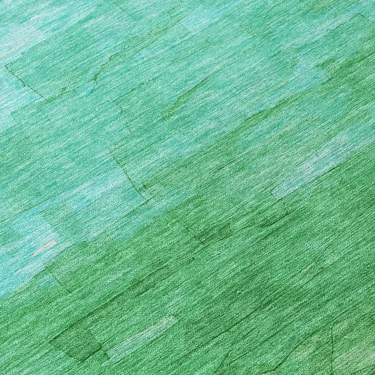 8' Green And Teal Blue Round Striped Washable Indoor Outdoor Area Rug