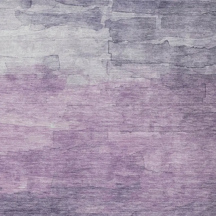 8' X 10' Lavender And Lilac Striped Washable Indoor Outdoor Area Rug