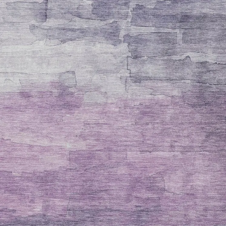 9' X 12' Lavender And Lilac Striped Washable Indoor Outdoor Area Rug