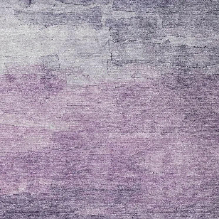 10' X 14' Lavender And Lilac Striped Washable Indoor Outdoor Area Rug