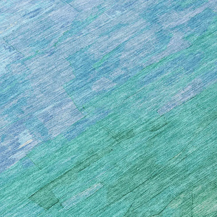 8' Teal Blue And Aqua Round Striped Washable Indoor Outdoor Area Rug