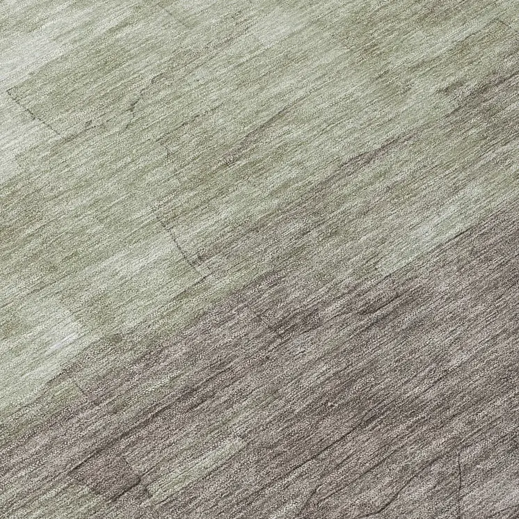 8' Taupe And Brown Round Striped Washable Indoor Outdoor Area Rug