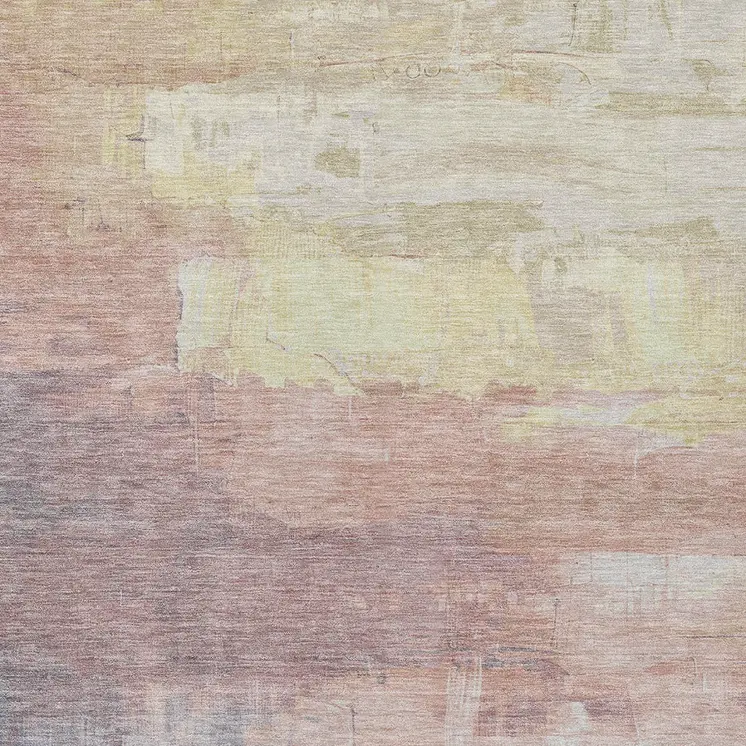10' X 14' Beige And Salmon Abstract Washable Indoor Outdoor Area Rug