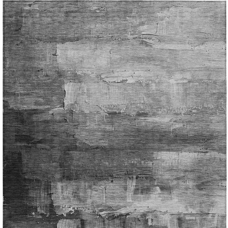 5' X 8' Gray And Silver Abstract Washable Indoor Outdoor Area Rug