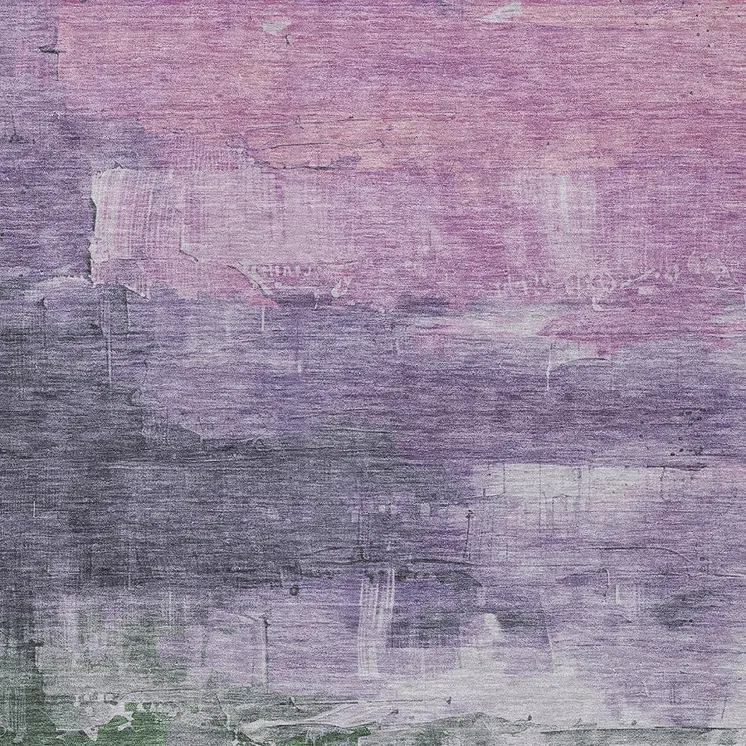 3' X 5' Lavender And Lilac Abstract Washable Indoor Outdoor Area Rug