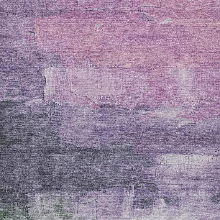 5' X 8' Lavender And Lilac Abstract Washable Indoor Outdoor Area Rug