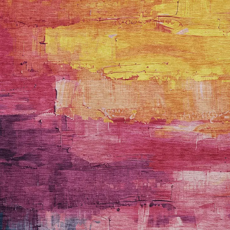 5' X 8' Merlot And Blush Abstract Washable Indoor Outdoor Area Rug