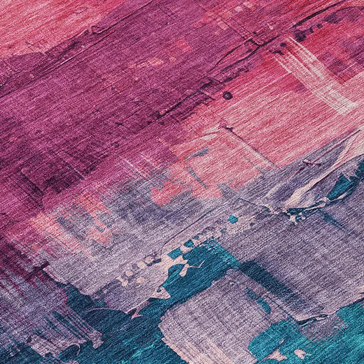 8' X 10' Merlot And Blush Abstract Washable Indoor Outdoor Area Rug