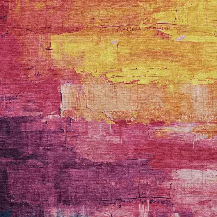 10' X 14' Merlot And Blush Abstract Washable Indoor Outdoor Area Rug
