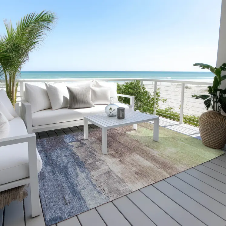 10' X 14' Brown And Taupe Abstract Washable Indoor Outdoor Area Rug