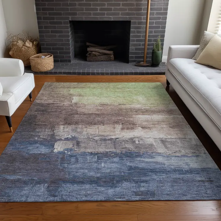10' X 14' Brown And Taupe Abstract Washable Indoor Outdoor Area Rug