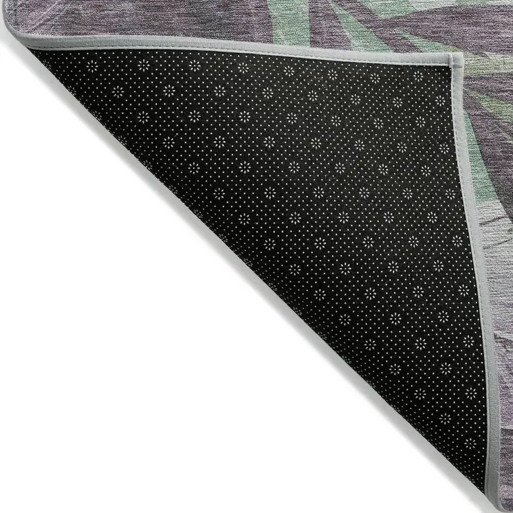 3' X 5' Lavender And Lilac Floral Washable Indoor Outdoor Area Rug