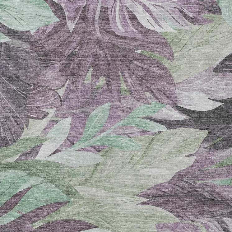 3' X 5' Lavender And Lilac Floral Washable Indoor Outdoor Area Rug