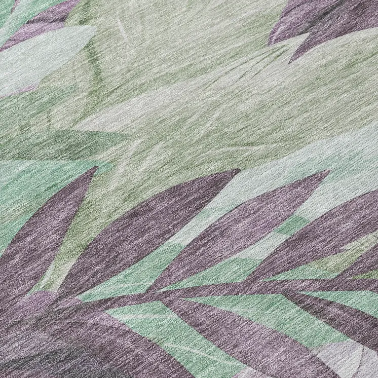 3' X 5' Lavender And Lilac Floral Washable Indoor Outdoor Area Rug