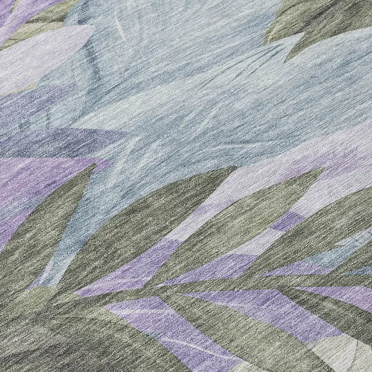8' X 10' Taupe And Beige Floral Washable Indoor Outdoor Area Rug