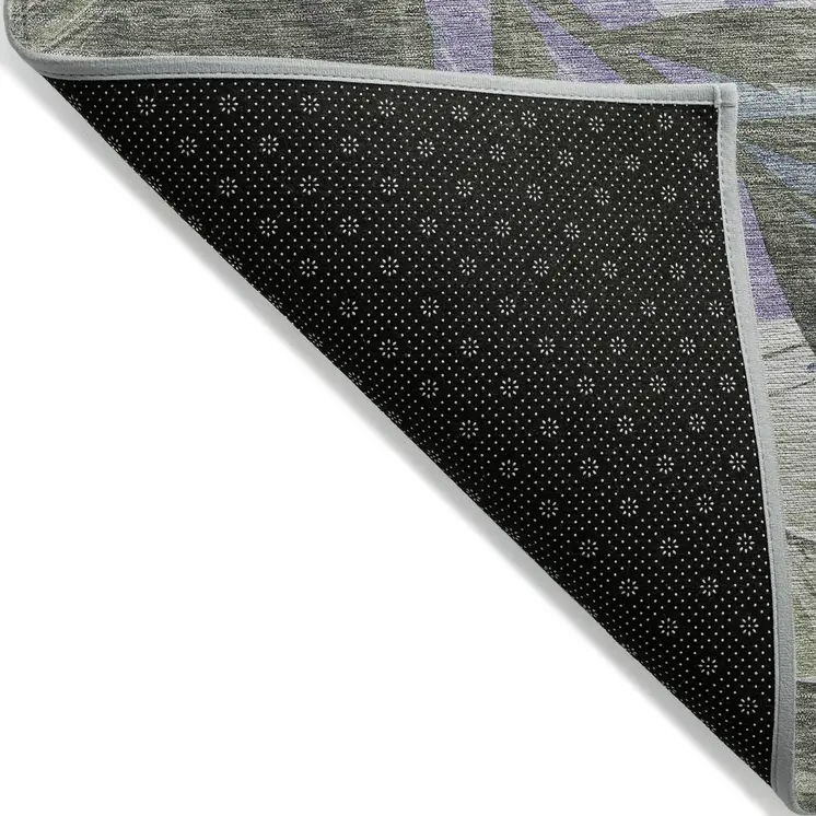 10' X 14' Taupe And Beige Floral Washable Indoor Outdoor Area Rug