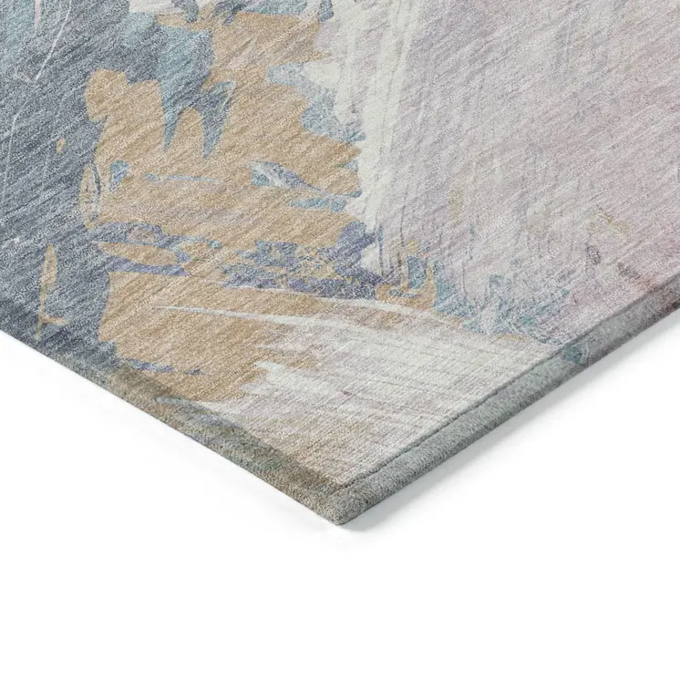 3' X 5' Pink Mauve And Lavender Abstract Washable Indoor Outdoor Area Rug
