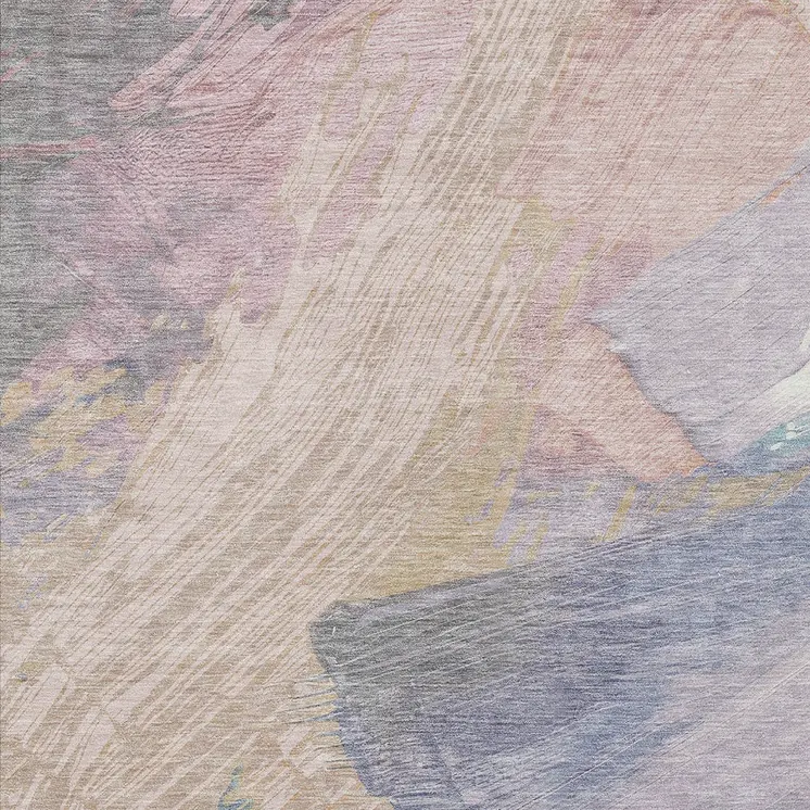 10' X 14' Pink Mauve And Lavender Abstract Washable Indoor Outdoor Area Rug