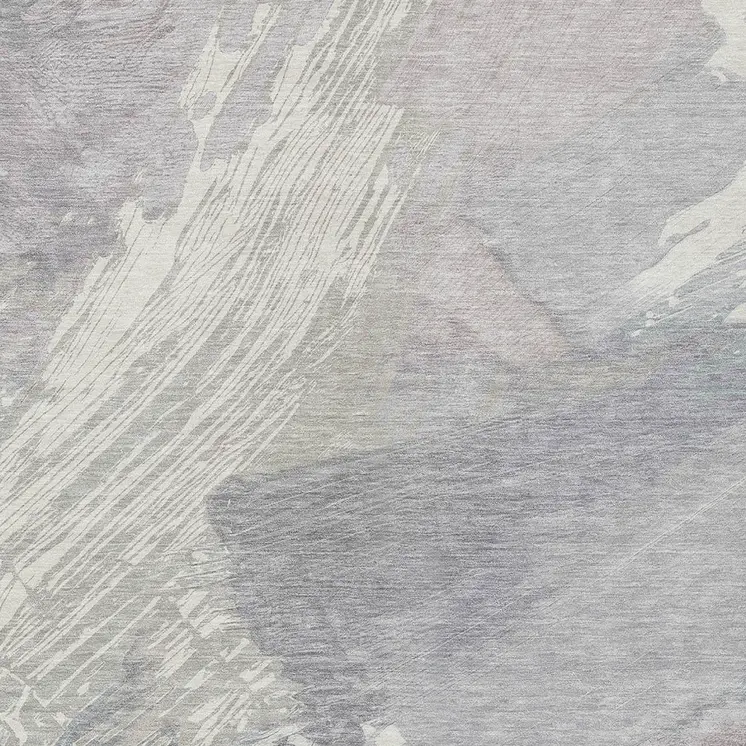 8' X 10' Ivory And Gray Abstract Washable Indoor Outdoor Area Rug