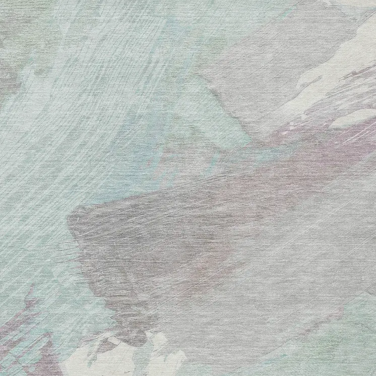 3' X 5' Blue Teal Blue And Gray Abstract Washable Indoor Outdoor Area Rug