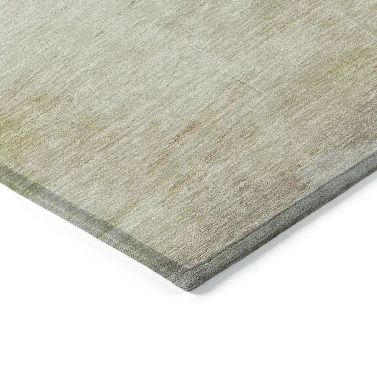 8' X 10' Artichoke Green And Taupe Abstract Washable Indoor Outdoor Area Rug