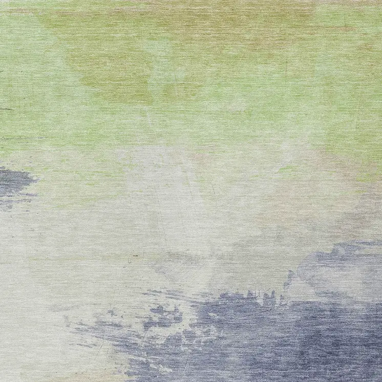 10' X 14' Artichoke Green And Taupe Abstract Washable Indoor Outdoor Area Rug