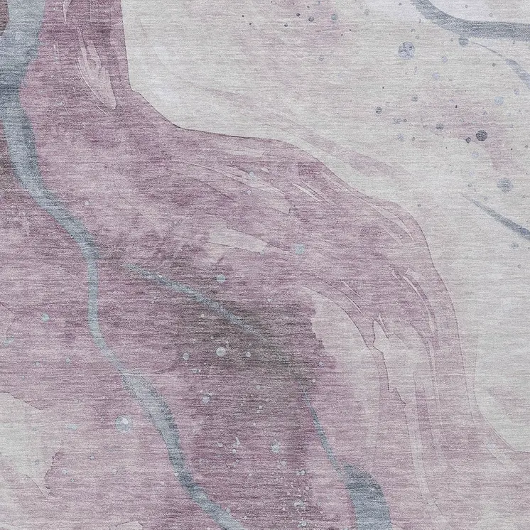 10' X 14' Lavender And Denim Blue Abstract Washable Indoor Outdoor Area Rug