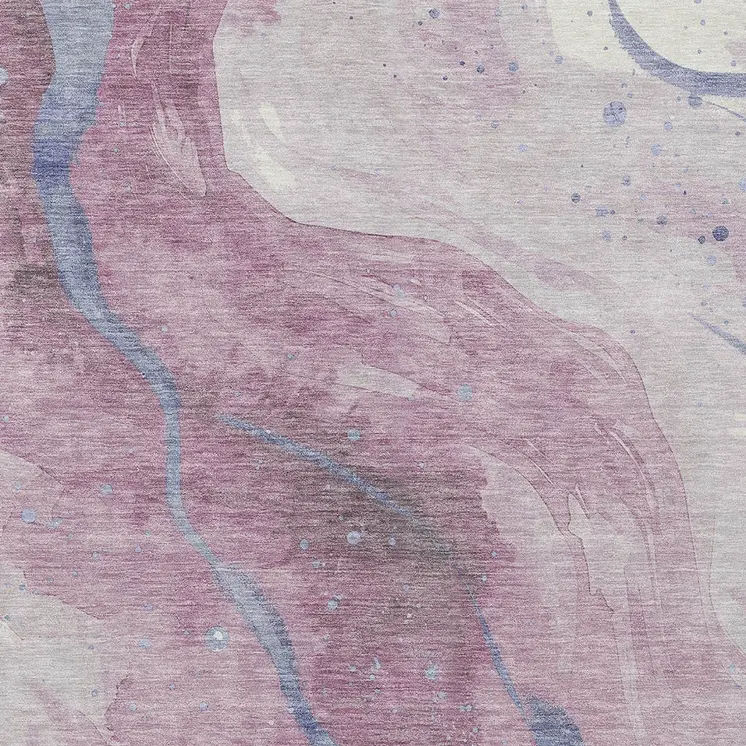 10' X 14' Mauve And Pink Abstract Washable Indoor Outdoor Area Rug