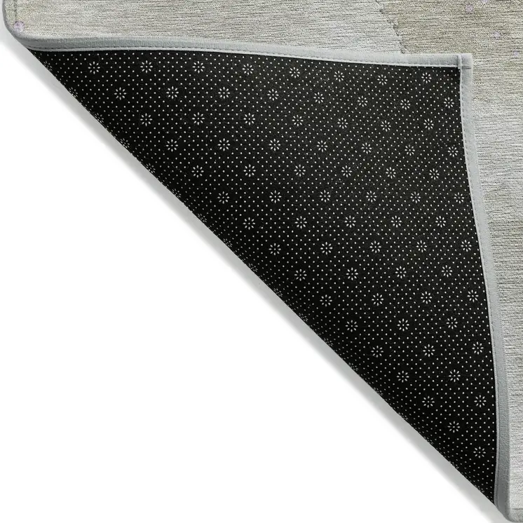 5' X 8' Taupe And Lavender Abstract Washable Indoor Outdoor Area Rug