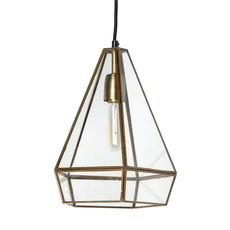 Clear Single Metal Dimmable Ceiling Light With Clear Shades