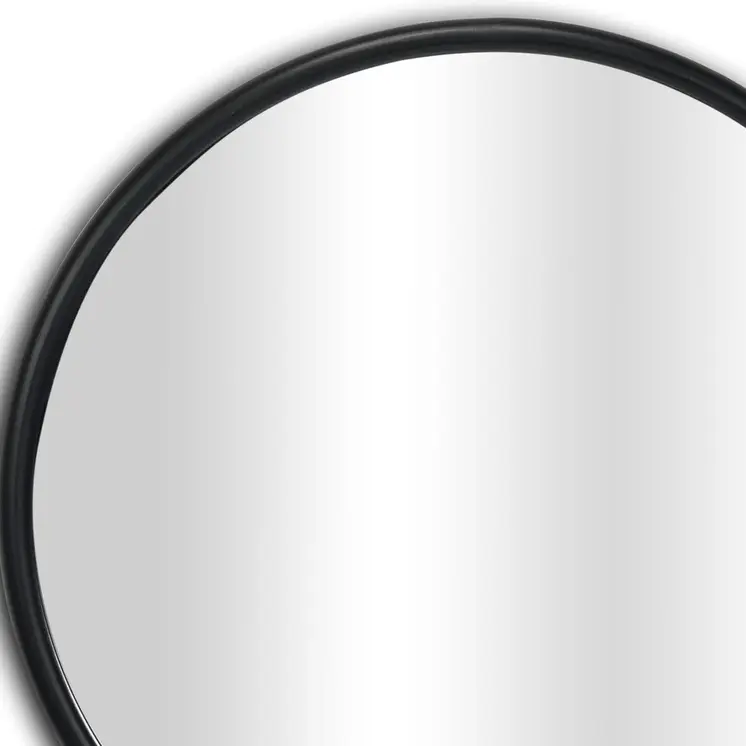 20" Black Metal Round Accent Mirror