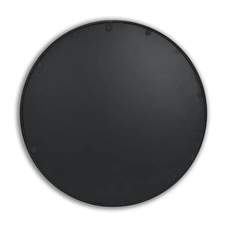 20" Black Metal Round Accent Mirror