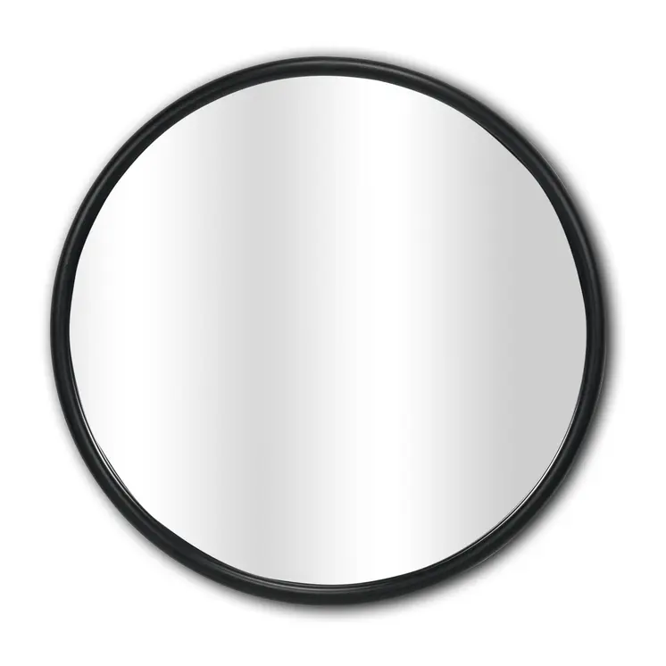 20" Black Metal Round Accent Mirror