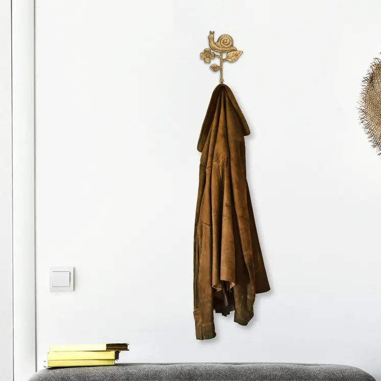 5" Gold Cast Iron Snail Wall Hook