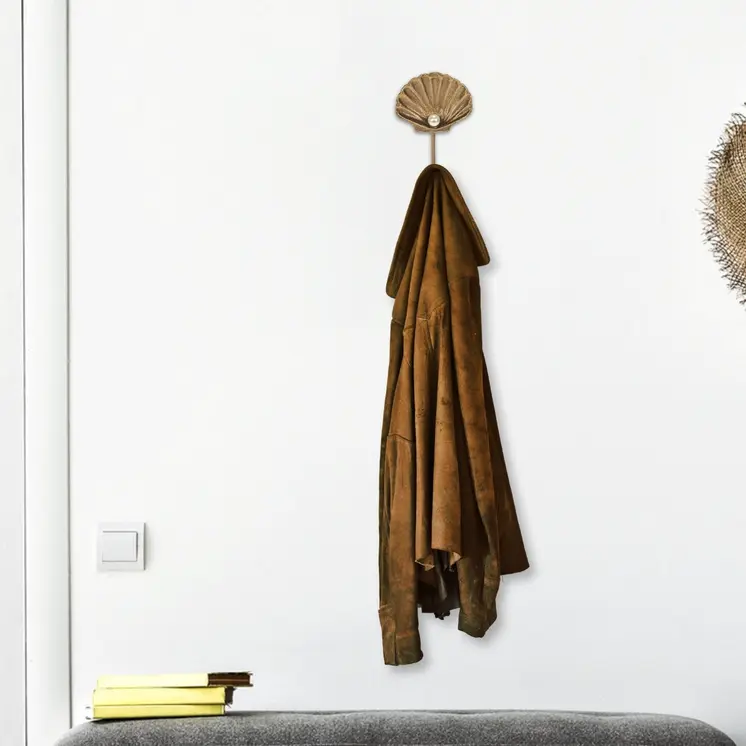 4" Gold Cast Iron Seashell Wall Hook