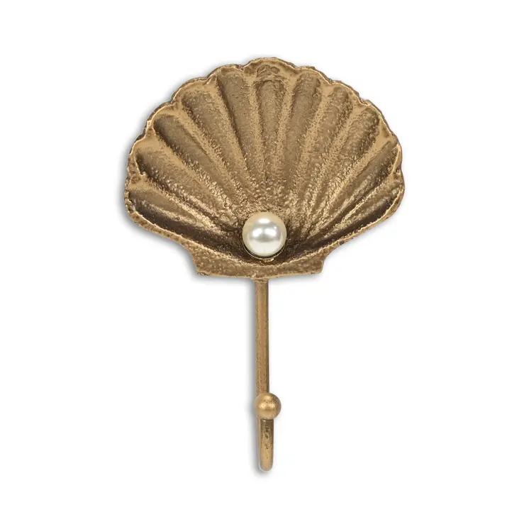 4" Gold Cast Iron Seashell Wall Hook