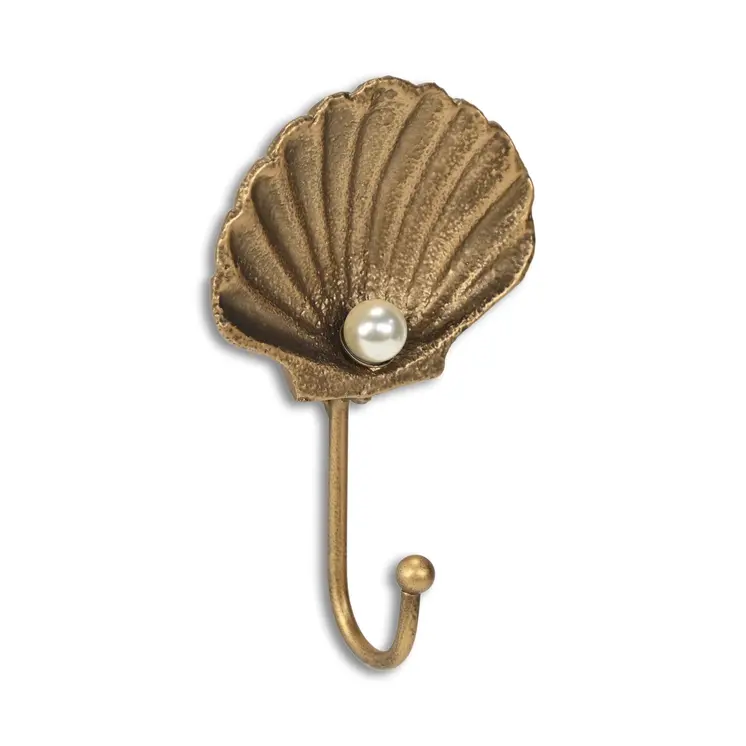 4" Gold Cast Iron Seashell Wall Hook