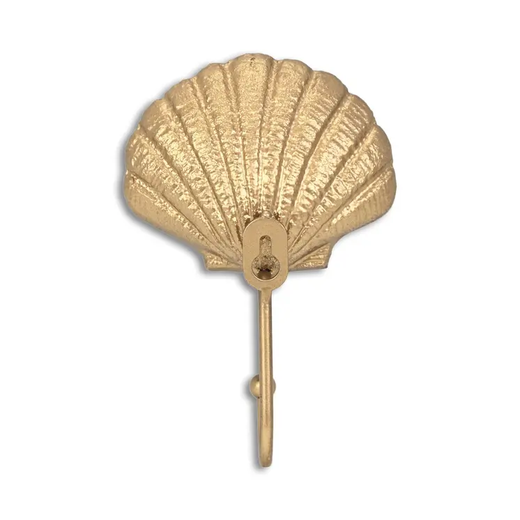 4" Gold Cast Iron Seashell Wall Hook