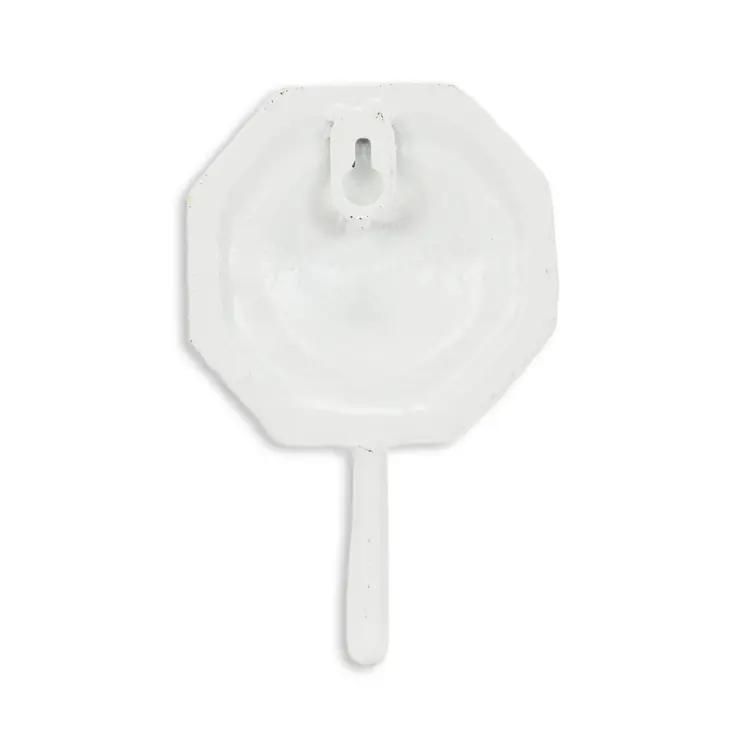 4" Pearl And White Cast Iron Sand Dollar Wall Hook